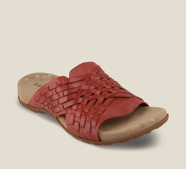 Hero image of Guru Red leather slip on thong sandal with rubber outsole - size 6