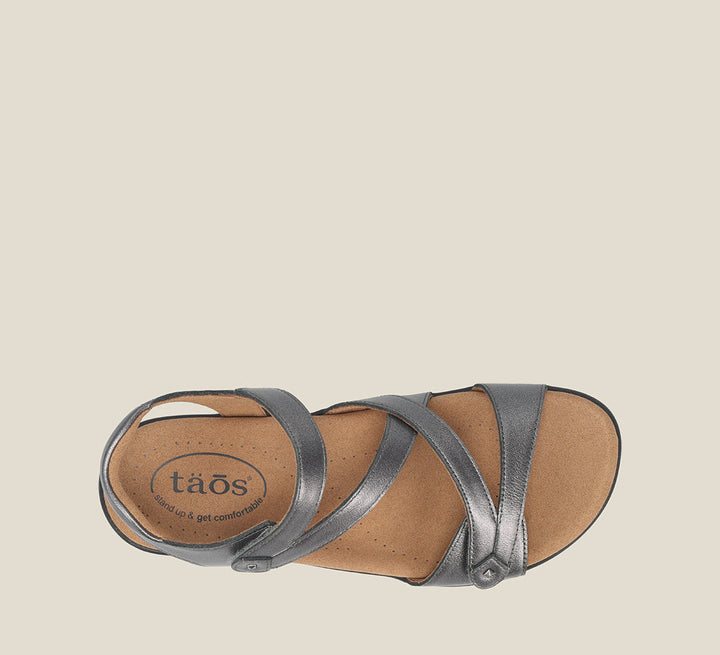 Top angle image of Taos Footwear Big Time Pewter Size 10