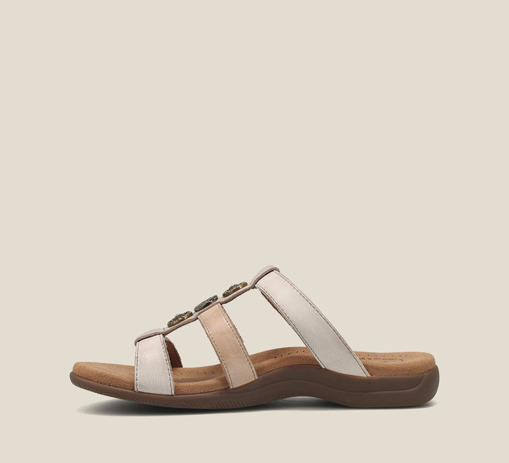 side image of Prize 4 Stone Multi leather slide on Sandals