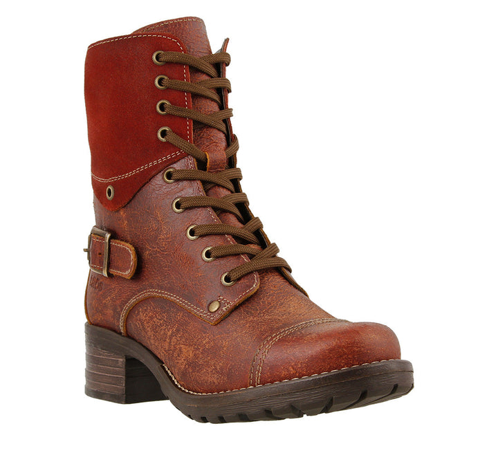 3/4 Angle of Crave Brick lace up combat boot with removable footbed and rubbe outsole - size 36